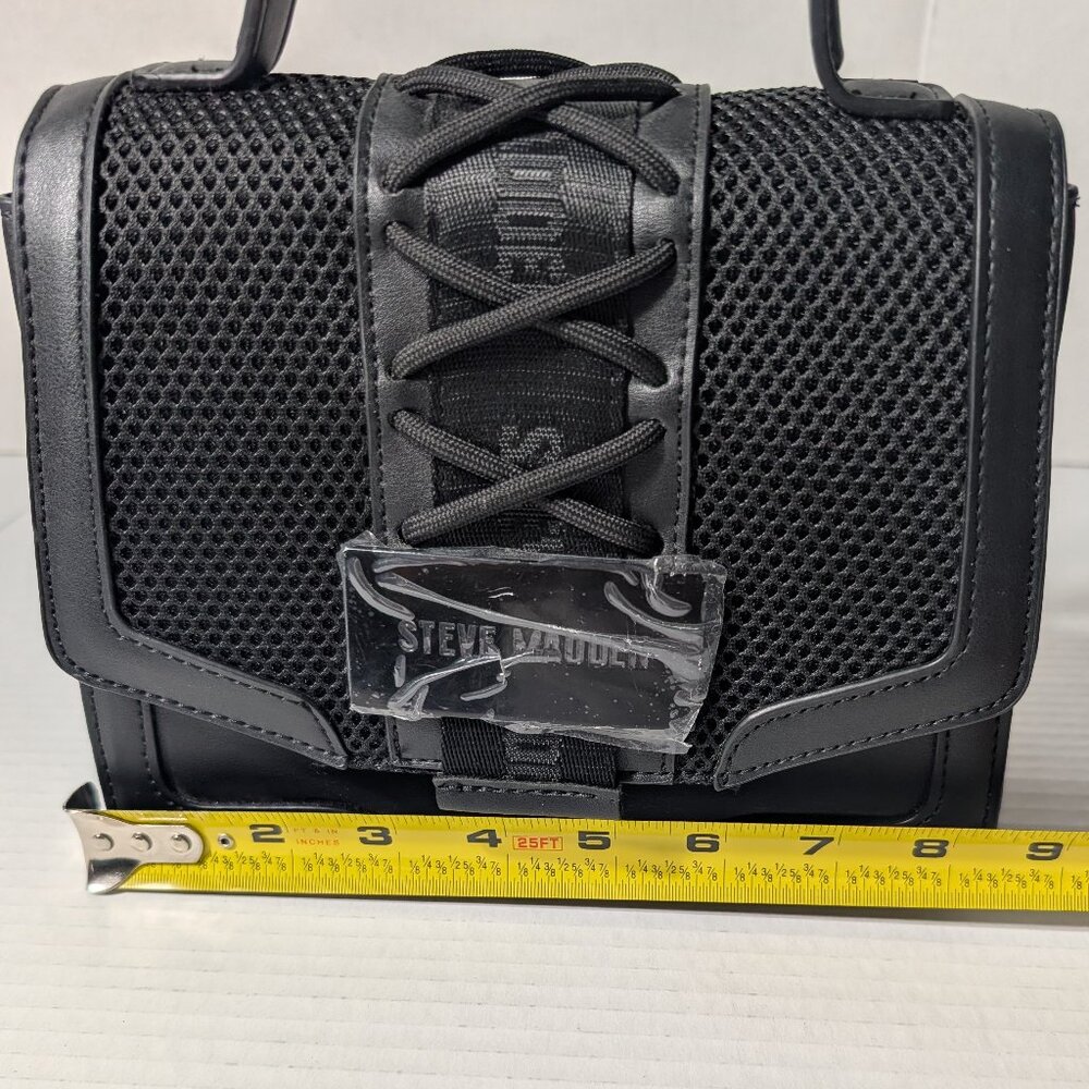 Steve Madden - leather black small purse with removable strap - New - Picture 10 of 12
